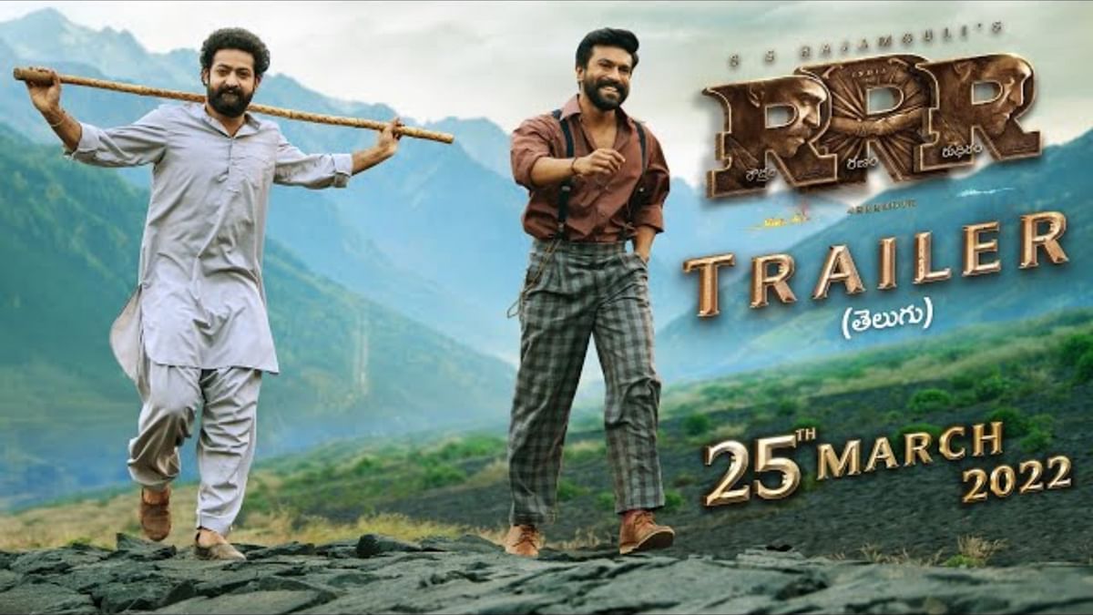 SS Rajamouli’s fictional tale ‘RRR’ trailer featuring Jr NTR, Ram Charan, Alia Bhatt and Ajay Devgn exceeded 100K likes on YouTube in eight minutes. Credit: Special Arrangement