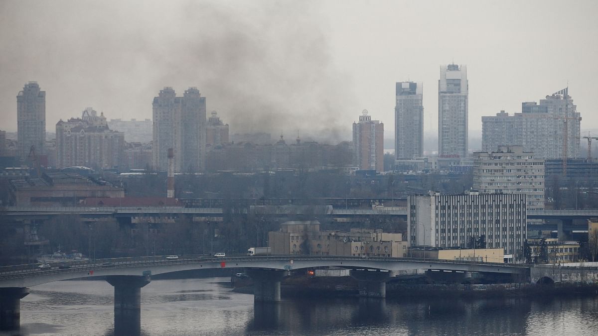 Russian troops launched their anticipated attack on Ukraine. In this photo, smoke rises from the territory of the Ukrainian Defence Ministry's unit, in eastern Ukraine. Credit: Reuters Photo