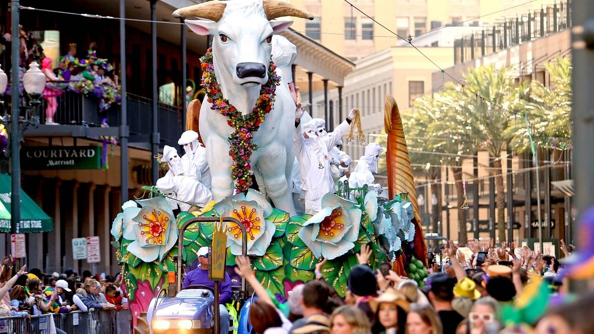 Parades returned to the streets of New Orleans for the 2022 Carnival season after being cancelled last year due to the Covid pandemic. Credit: Reuters Photo