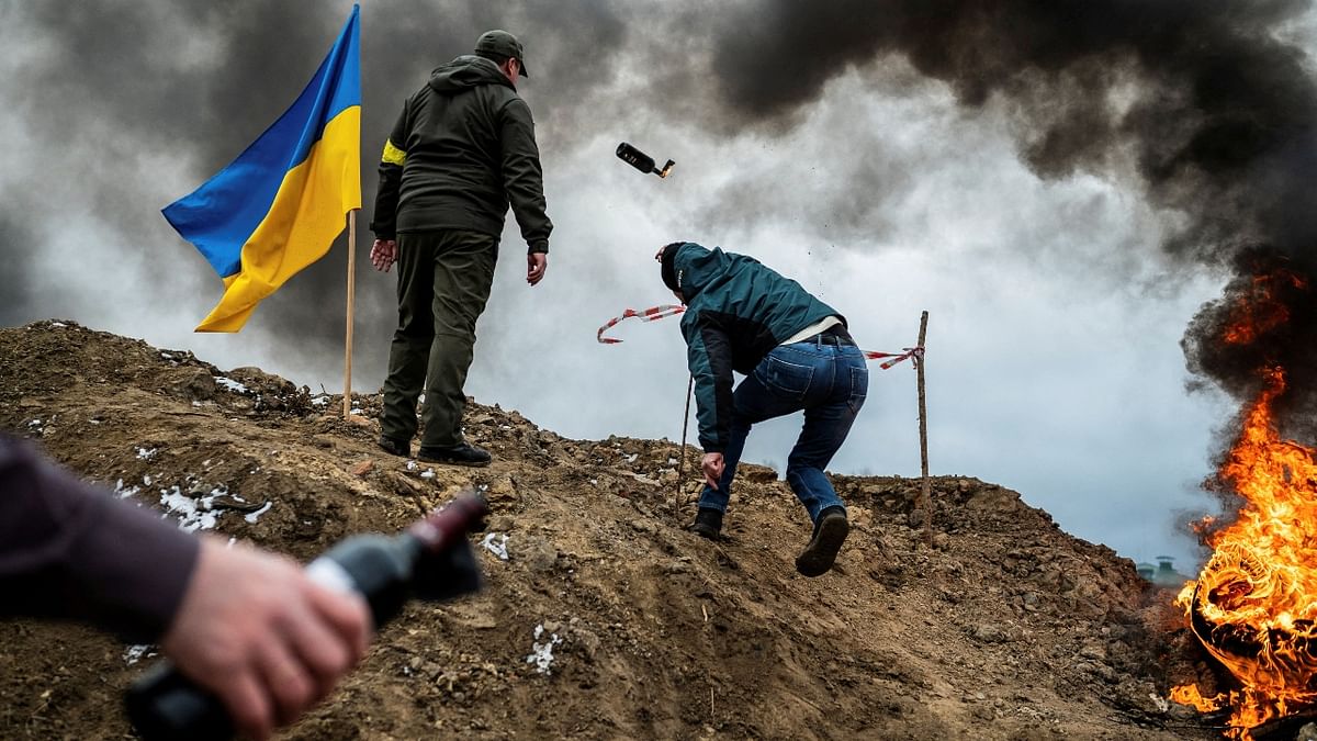 Ukrainians are trying everything to defend their nation from the Russian invasion. Credit: Reuters Photo
