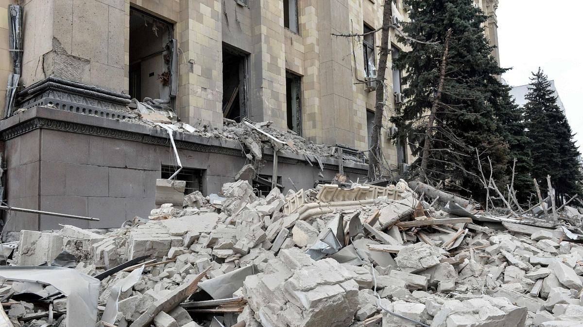 After their first talks since the war started failed to secure a breakthrough, Russia continued to target residential areas in Kharkiv and missiles fired on several residential buildings. Credit: AFP Photo