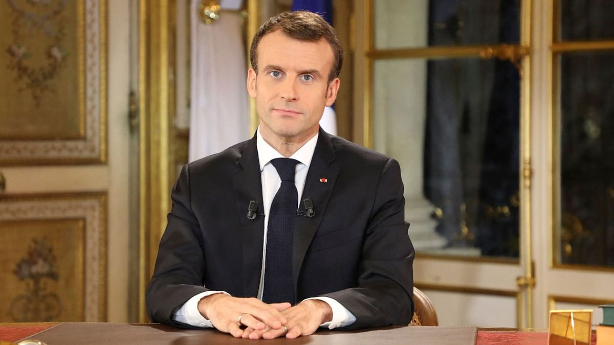 French President Emmanuel Macron said he would run for a second term in April's elections, seeking a mandate to steer the euro zone's second-largest economy through the fallout of Russia's invasion of Ukraine and the Covid-19 pandemic. Credit: AFP Photo