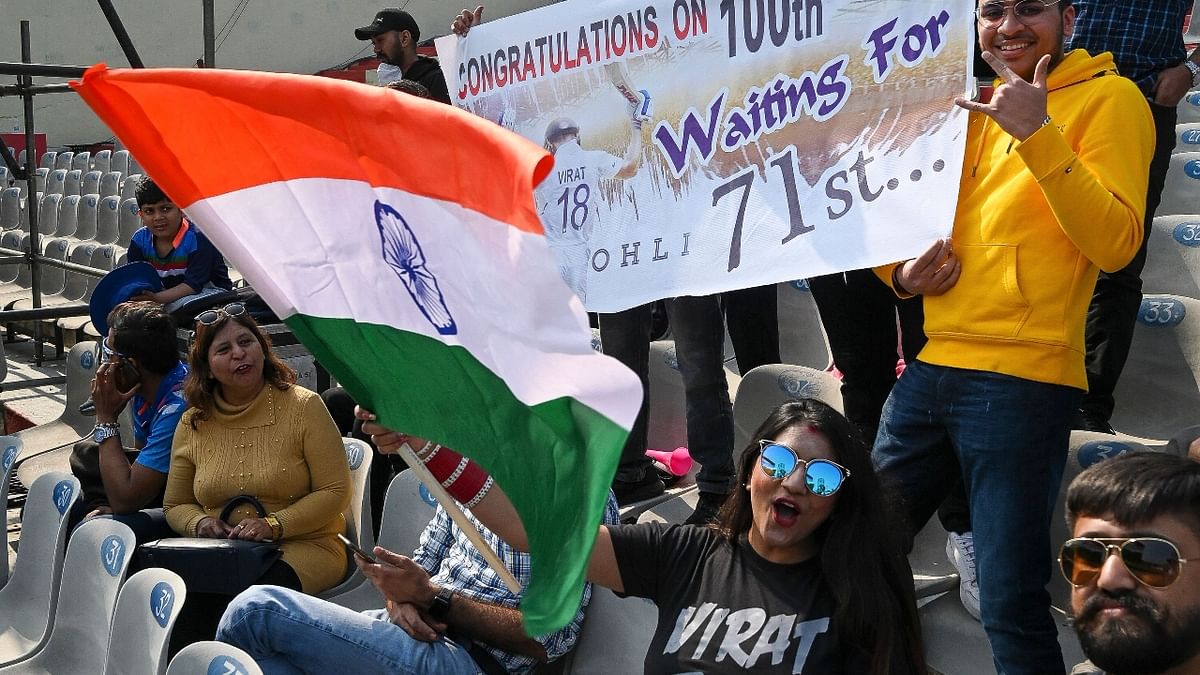 Fans were ecstatic as the landmark game, which was earlier set to be played behind closed doors because of the pandemic, got changed and authorities allowed 50% capacity. All the tickets were sold out. Credit: AFP Photo