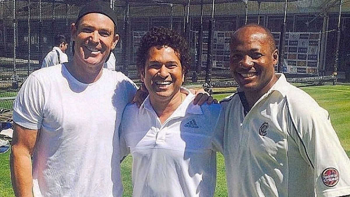 Here's a rare picture of Shane Warne with Sachin Tendulkar and Brian Lara. Credit: Instagram/shanewarne23