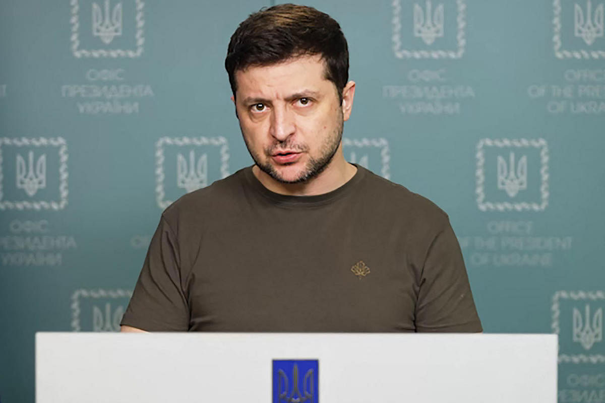 Ukrainian President Volodymyr Zelenskyy lashed NATO on Friday for ruling out a no-fly zone over his country saying the Western military alliance knew further Russian aggression was likely. Credit: AFP Photo