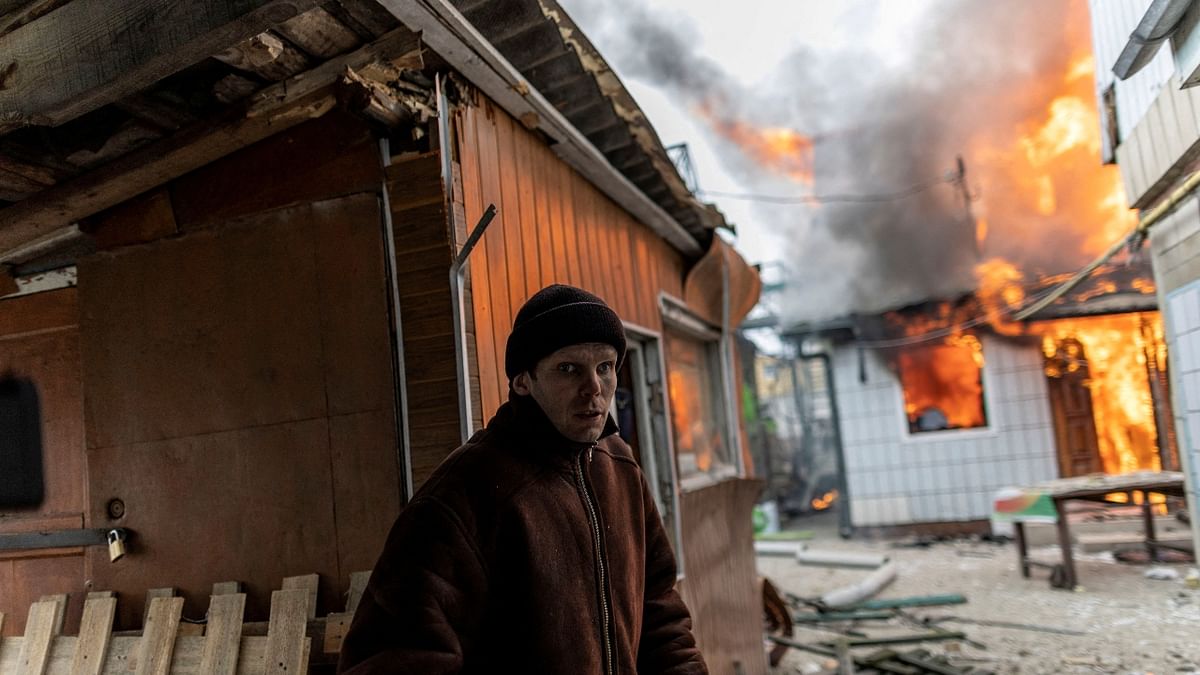 Russian forces pummelled Ukrainian cities from the air, land and sea, with warnings they were preparing for a complete assault on the capital Kyiv. Credit: Reuters Photo