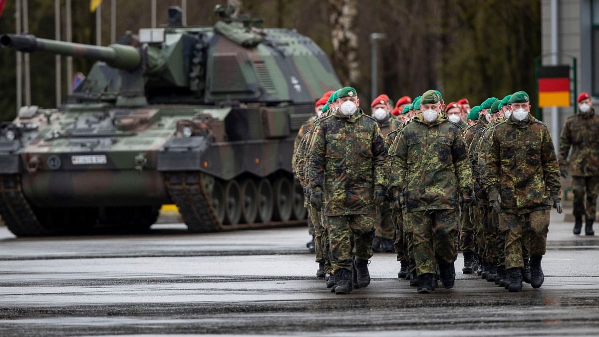 Germany’s market in the global arms market has relatively shrunk in recent years. However, the Western European country has managed to secure the fifth position on the list with 4.5% of global arms sales. Credit: AP Photo