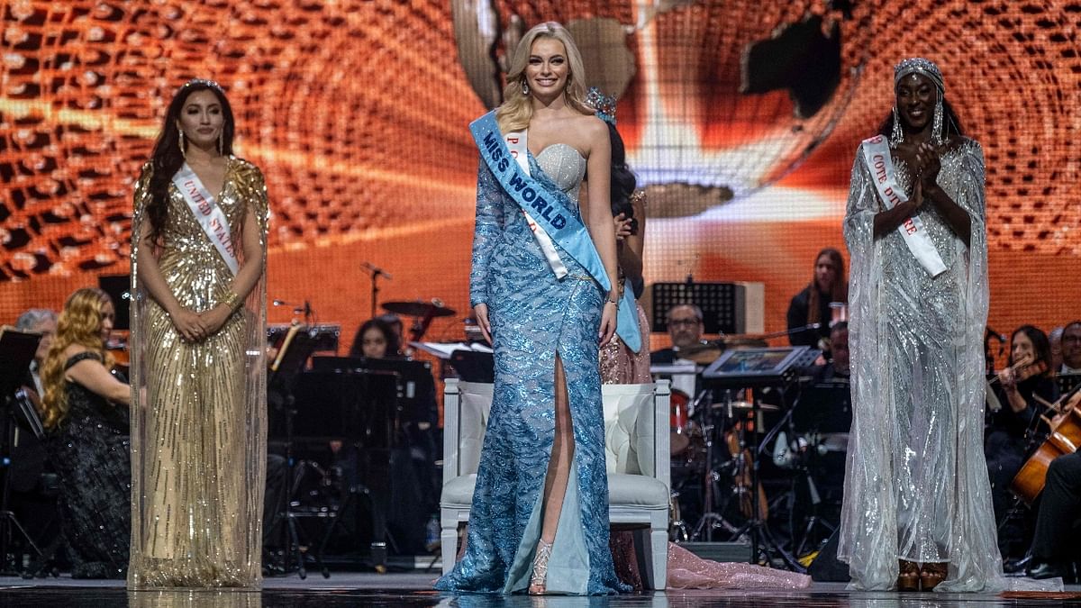 Besting contestants from 96 other countries, including Miss India Manasa Varanasi, who stood 11th at the international beauty pageant, Karolina clinched the title and became the second woman for Poland to get the coveted pageant. Credit: AFP Photo