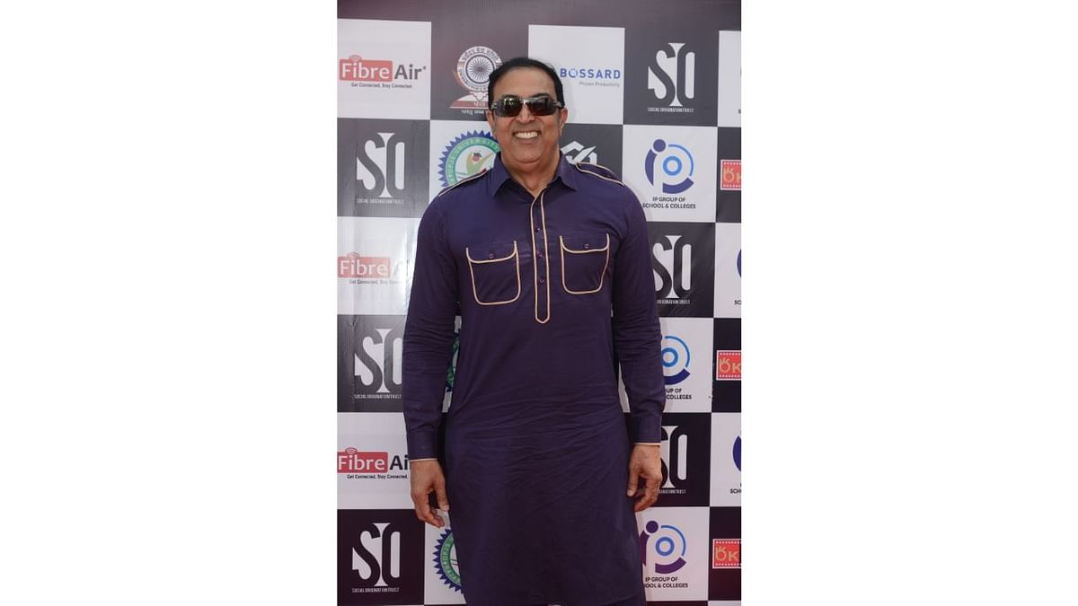 Vindu Dara Singh arrives in style for Jogender Singh's Holi party. Credit: Special Arrangement