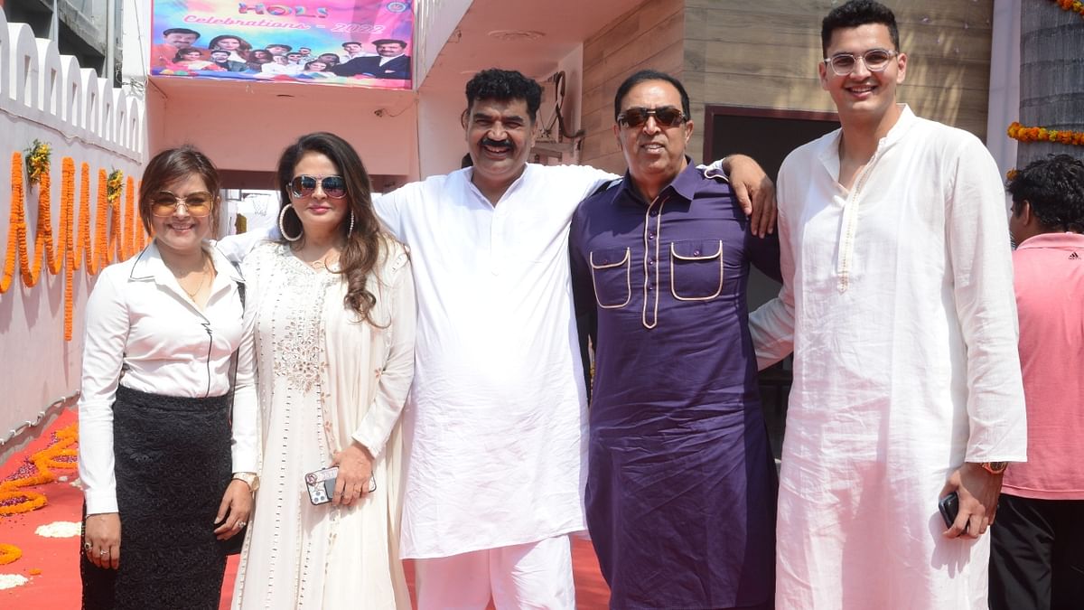 The festival of colours, Holi, was celebrated with great pomp in the house of Dr. Jogender Singh, Founder of OPJS University in Rohtak. Celebrities and politicians from Punjab and Haryana were seen catching on to the Holi vibe at his party. Credit: Special Arrangement