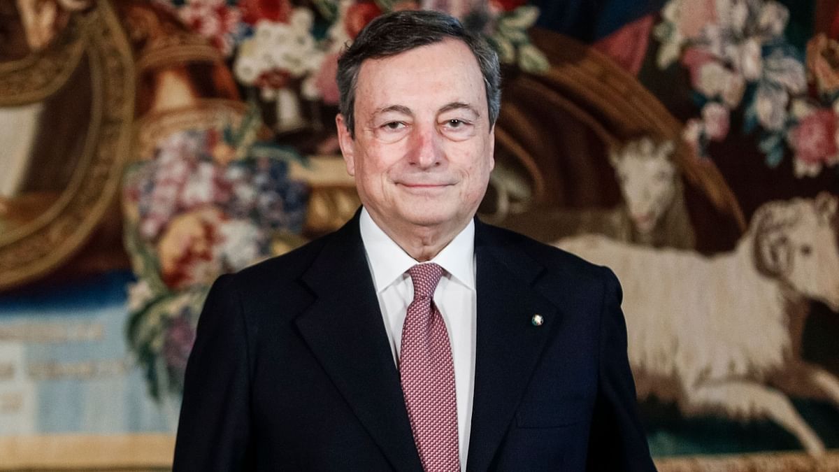 Third on the list was Italian Prime Minister Mario Draghi with a 54 per cent approval rating. Credit: AFP File Photo