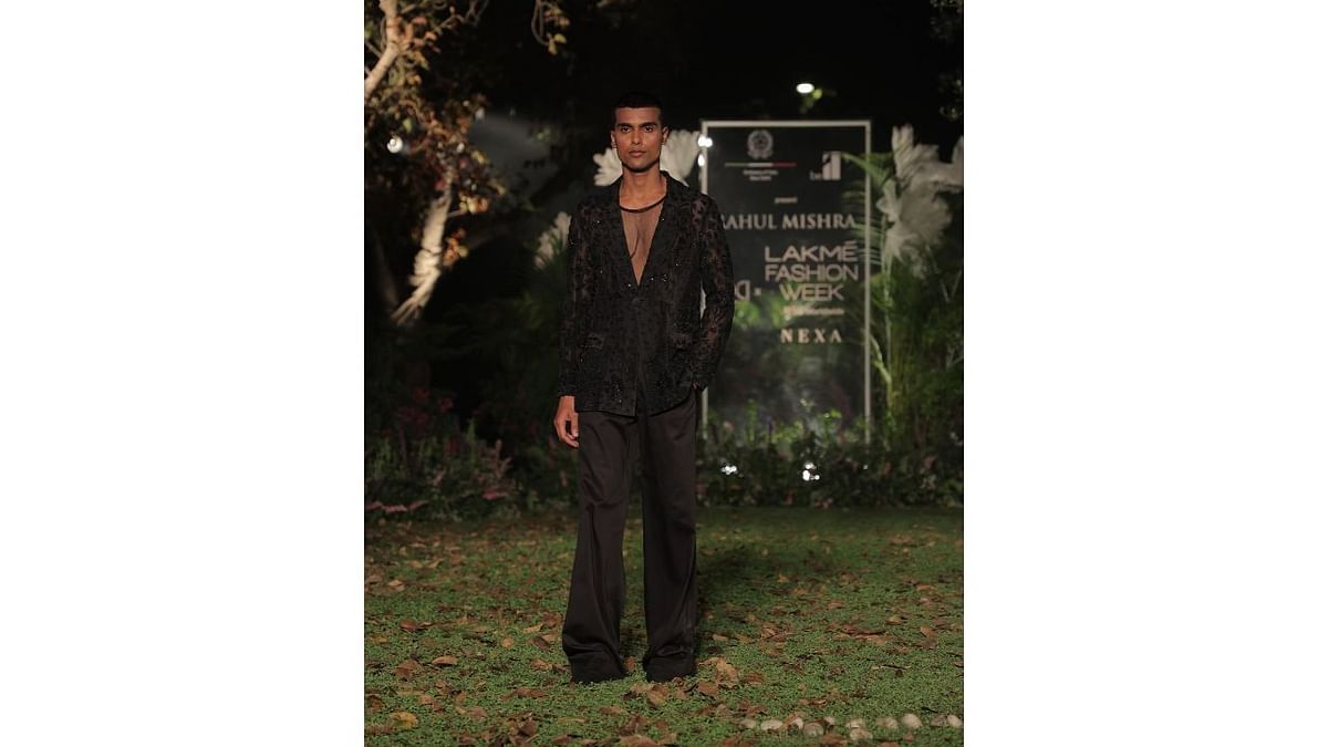 Relaxed fits and an easygoing silhouette marked Rahul Mishra’s menswear at the show. Credit: Instagram/fdciofficial