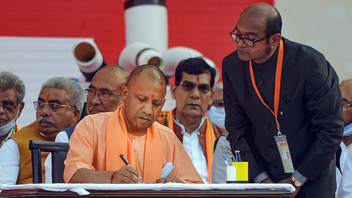 Adityanath went to school in his native village and later completed his bachelor's degree in Mathematics from Hemwati Nandan Bahuguna Garhwal University. Credit: PTI Photo