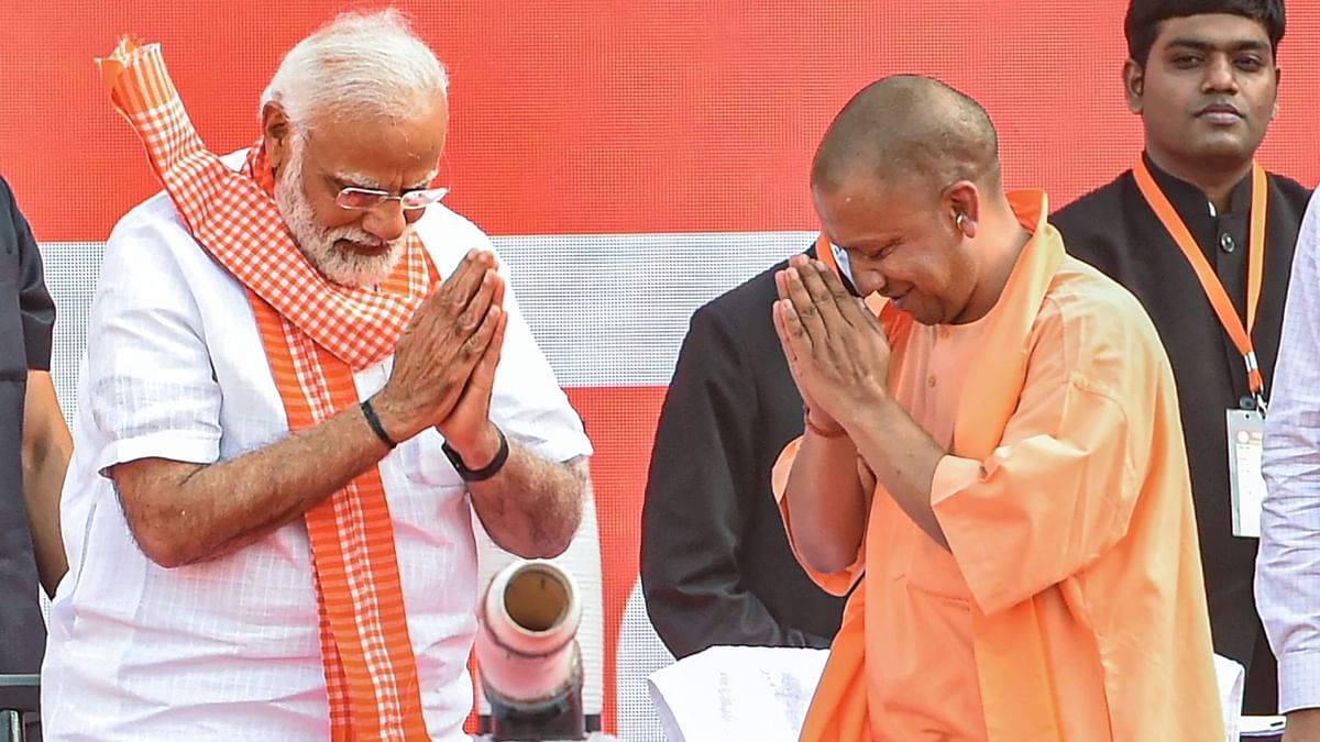 Yogi entered politics under the direction of his guru in 1998 and at 28 became the youngest Lok Sabha member, winning from Gorakhpur. He went on to represent the parliamentary seat four more times till he became the chief minister of Uttar Pradesh on March 19, 2017. Credit: PTI Photo