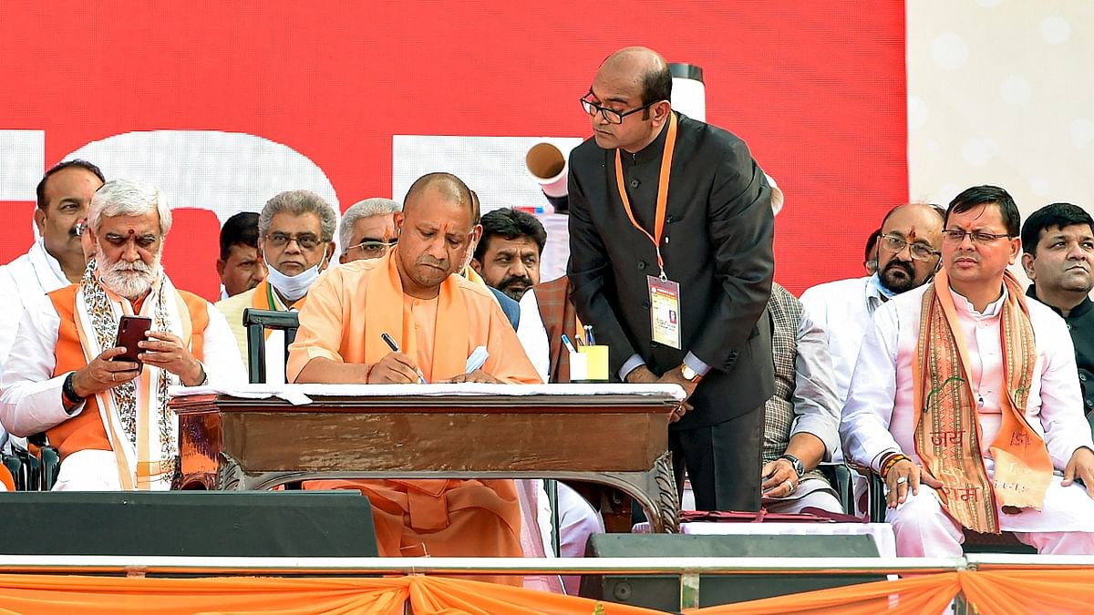 Yogi's government brought an ordinance and later a bill against religious conversion through force or deceit, a move that also seemed to target interfaith marriages. Credit: PTI Photo