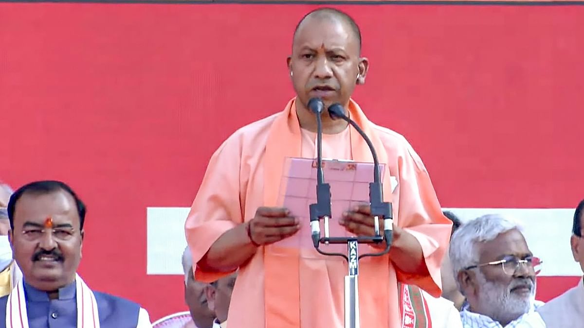 Born as Ajay Singh Bisht in Pauri Garhwal’s Panchur (now Uttarakhand), on June 5, 1972, Adityanath left home in 1990 to join the campaign to build the Ram temple in Ayodhya. He also became a disciple of Mahant Avaidyanath of the Gorakhnath temple in Gorakhpur. Credit: PTI Photo