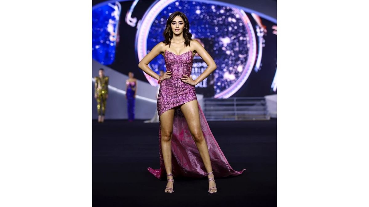 Ananya Panday closed the show for Falguni Shane Peacock at the Grand Finale of FDCI x Lakme Fashion Week 2022. Credit: Instagram/lakmefashionwk