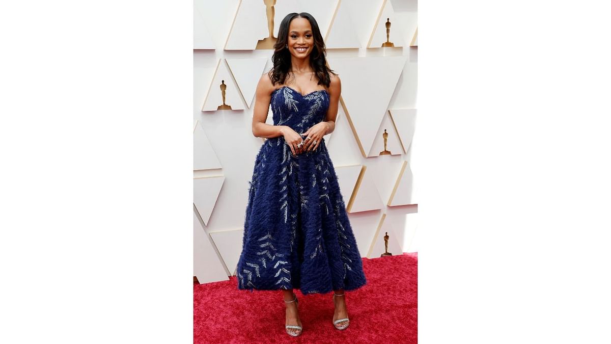 Rachel Lindsay looked gorgeous in a blue gown. Credit: Reuters Photo