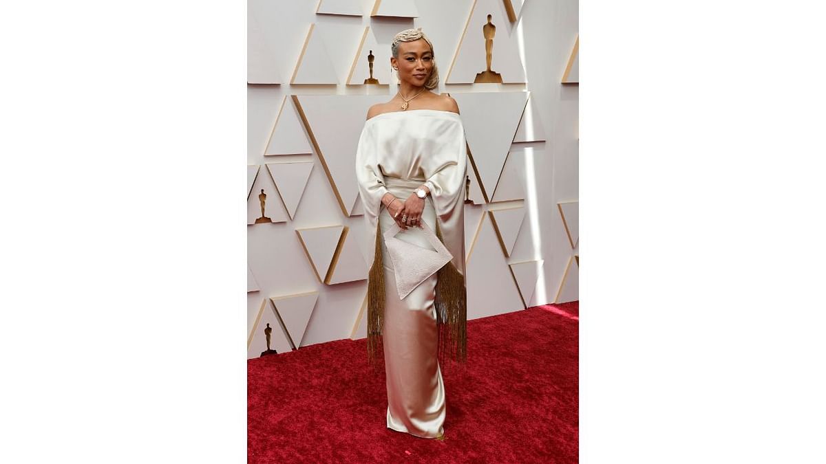 Tati Gabrielle kept her Oscars debut classy with a Hellessy dress. Credit: Reuters Photo