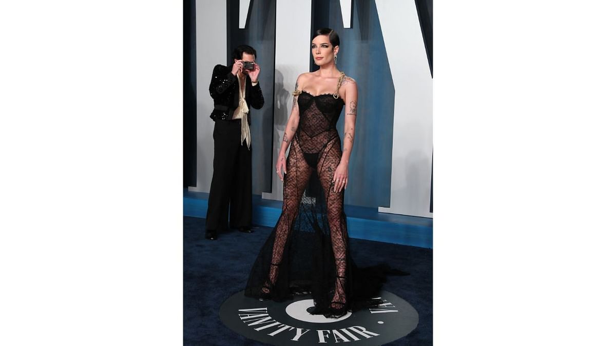 Halsey wore a see-through dress that left little to the imagination. Credit: Reuters Photo