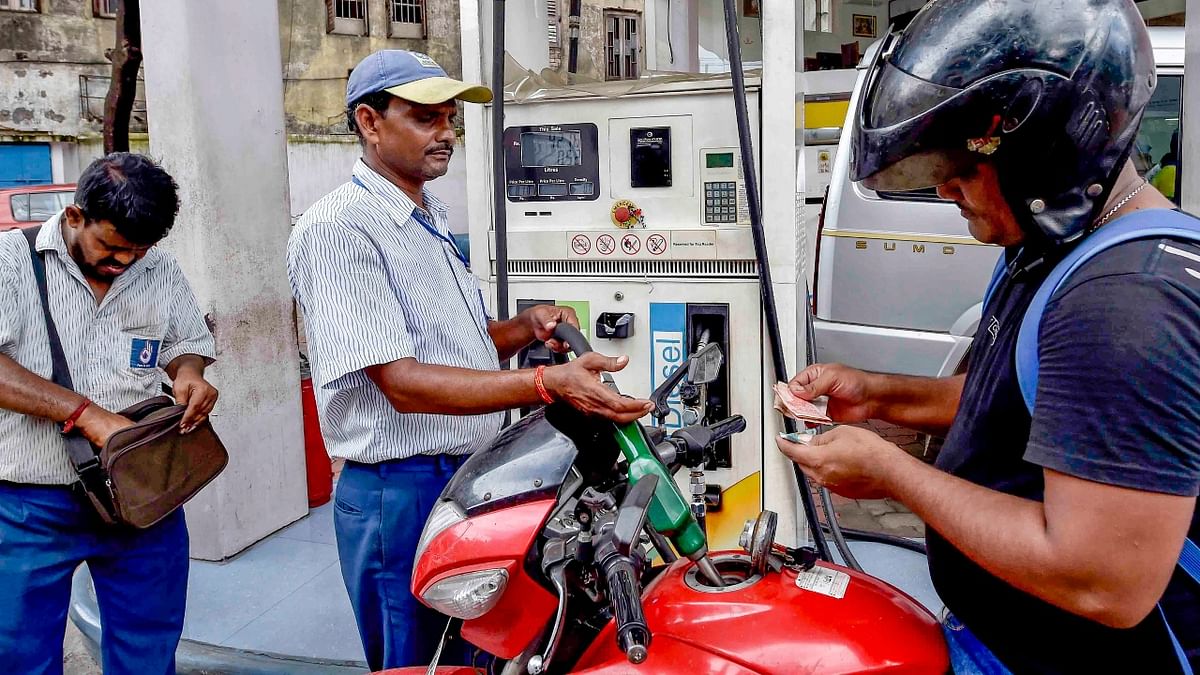 In Kolkata petrol is Rs. 110.52 and diesel is Rs. 95.42. Credit: PTI Photo