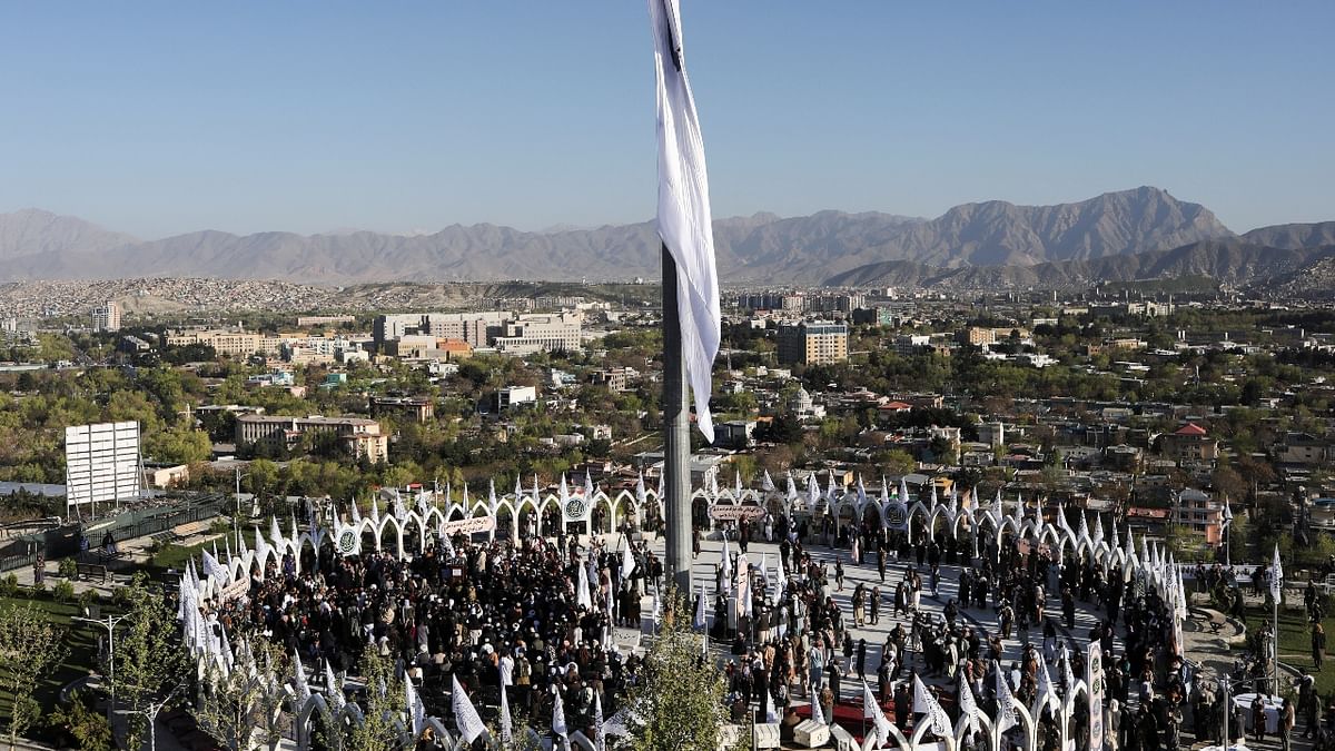Taliban hoist giant flag in Kabul, eight months after return to power