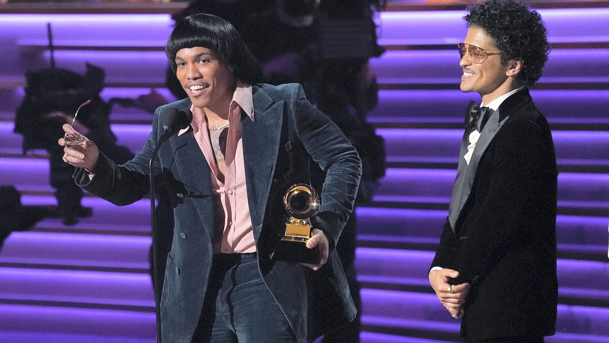Record of the Year (overall song performance): Silk Sonic, 'Leave The Door Open'. Credit: AP Photo