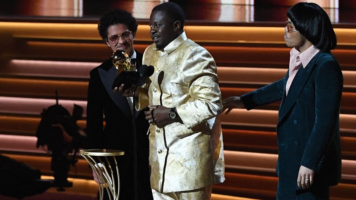 Song of the Year (best songwriting): 'Leave The Door Open' - Brandon Anderson, Christopher Brody Brown, Dernst Emile II and Bruno Mars, songwriters (Silk Sonic). Credit: AFP Photo