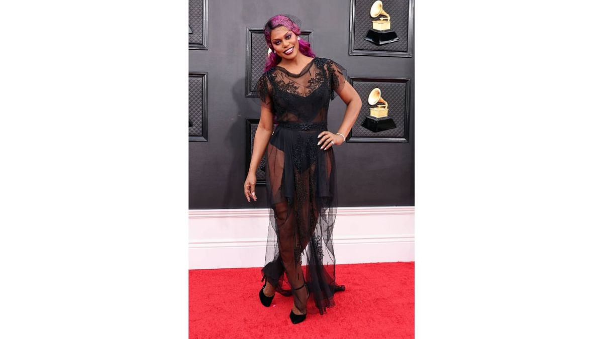 Actor Laverne Cox sported a goth lingerie look. Credit: AFP Photo