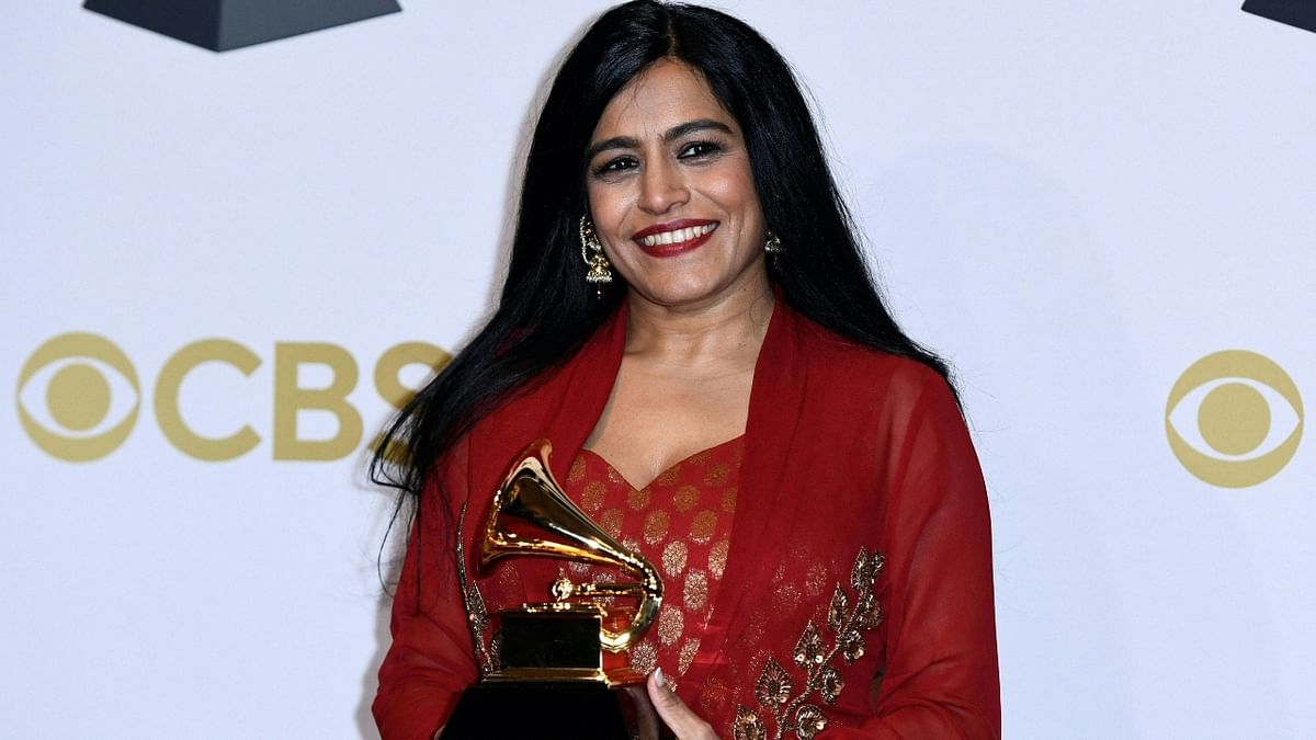 New York-based Indian singer Falguni Shah, known by her stage name Falu, won a Grammy Award for 'A Colorful World' in the best children's album category. Credit: AFP Photo