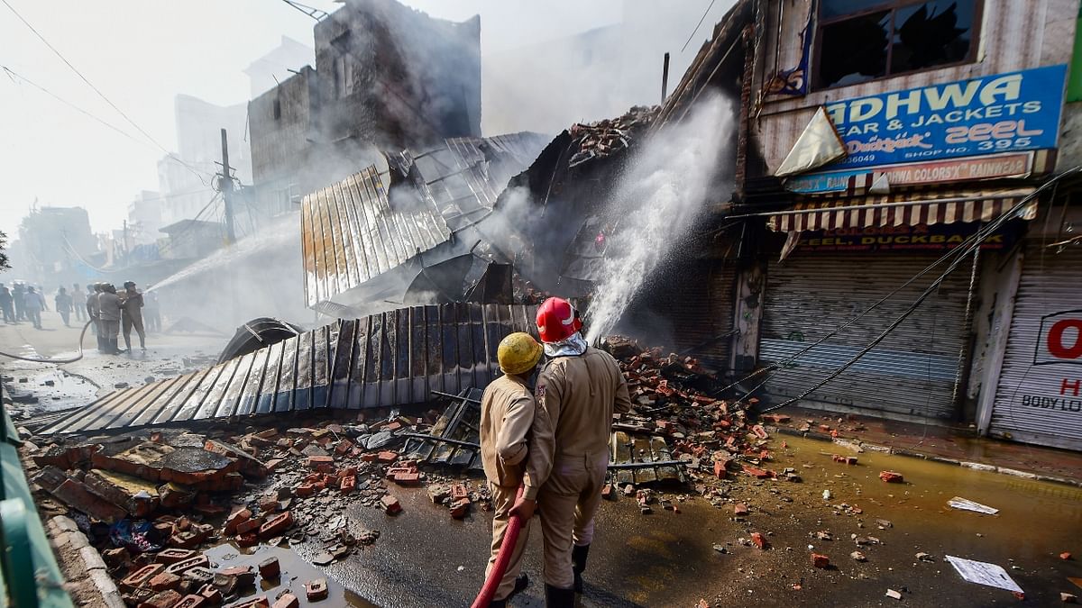 The cylinder explosion took place in a welding shop, Deputy Commissioner of Police (North) Sagar Singh Kalsi said. Credit: PTI Photo