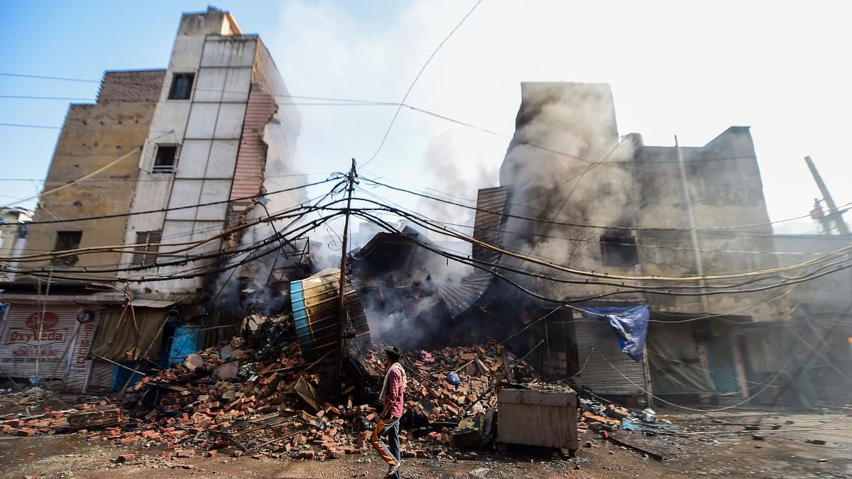 According to police, it is suspected that the fire broke out due to a short circuit in an electric pole. An investigation is under way to ascertain the exact cause. Credit: PTI Photo