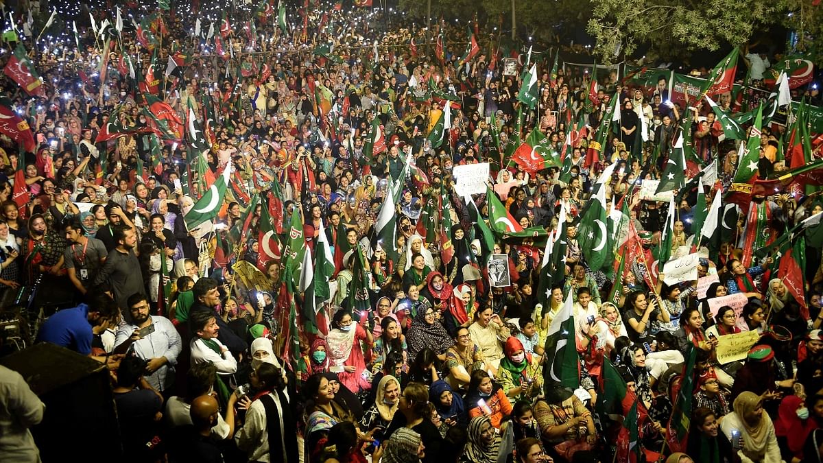 Islamabad and Karachi also saw a sea of PTI supporters participating in the protest. Credit: AFP Photo