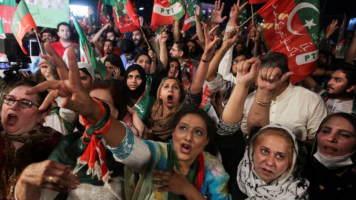 The charged Imran Khan supporters were seen chanting slogans against the US, which Khan claims to be behind the ouster of his government. Credit: Reuters Photo