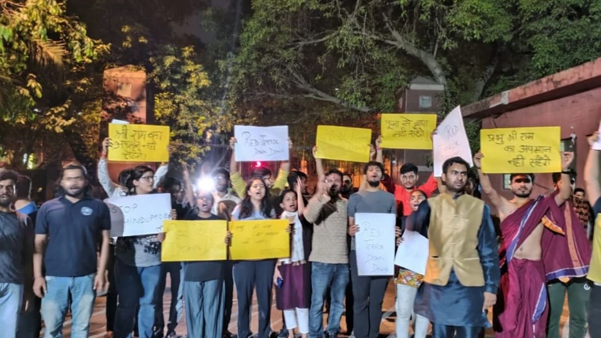 After the violence, both sides held protest marches seeking action against one another. Credit: ABVP