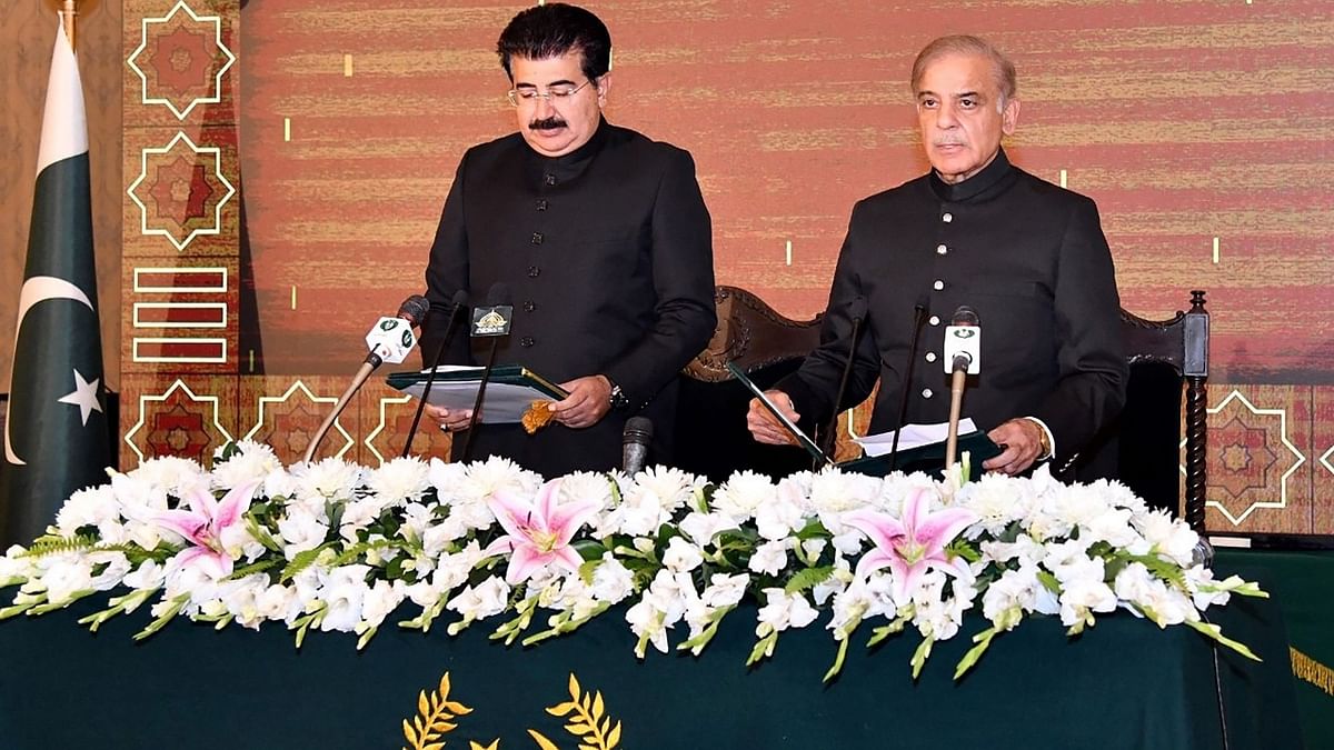 PML-N President Shehbaz Sharif was elected as the 23rd Prime Minister of Pakistan with 174 lawmakers voting in his favour after the MNAs of Pakistan Tehreek-e-Insaf boycotted the election on April 11, 2022. Credit: AFP Photo