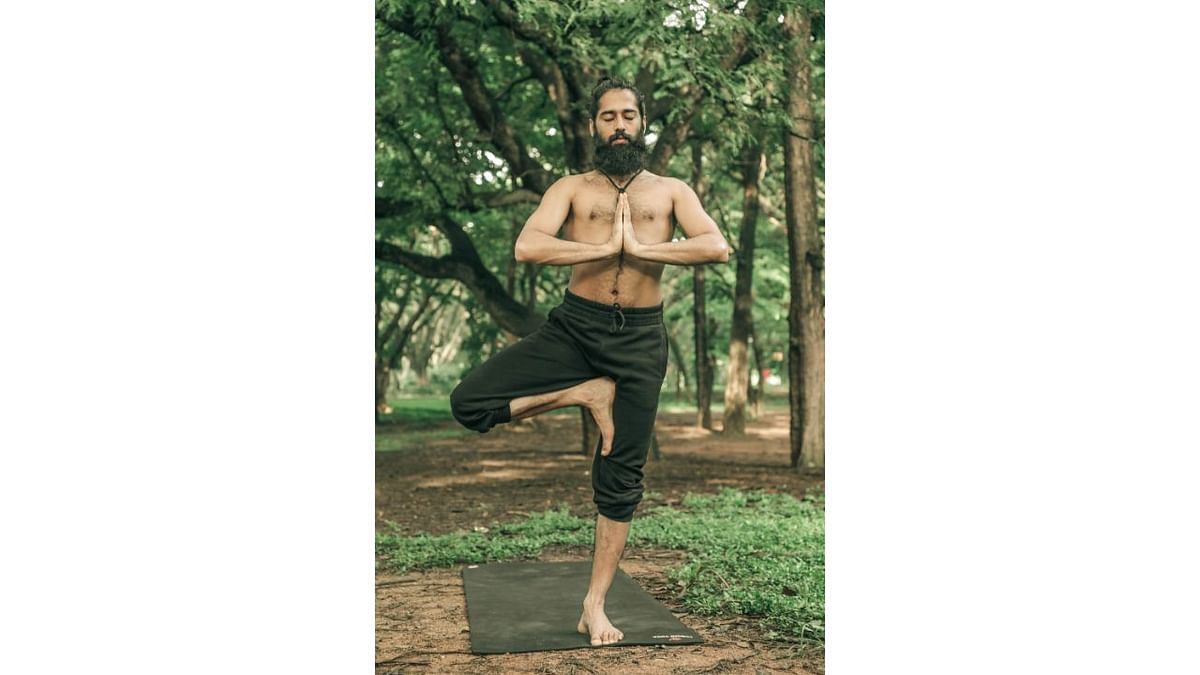 This pose stretches the hips and thighs while relaxing the mind and reducing stress. It also helps in proper blood flow to the heart. Credit: DH Photo