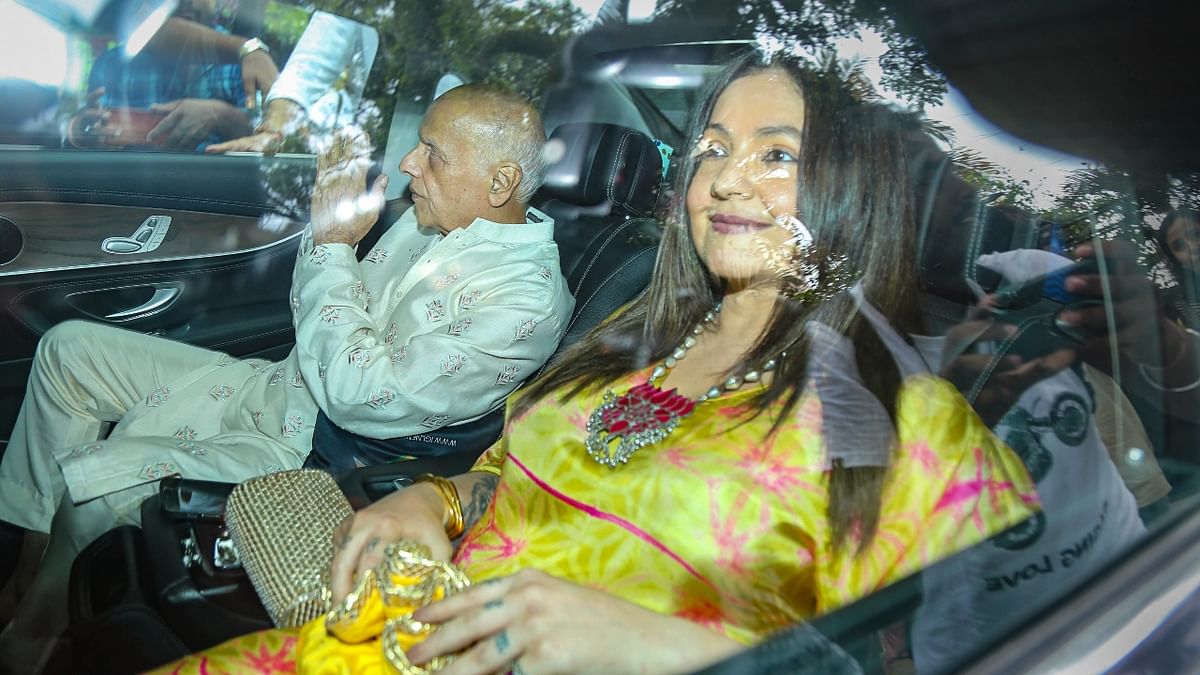 Alia's father Mahesh Bhatt was seen arriving with his daughter Pooja Bhatt. Credit: PTI Photo
