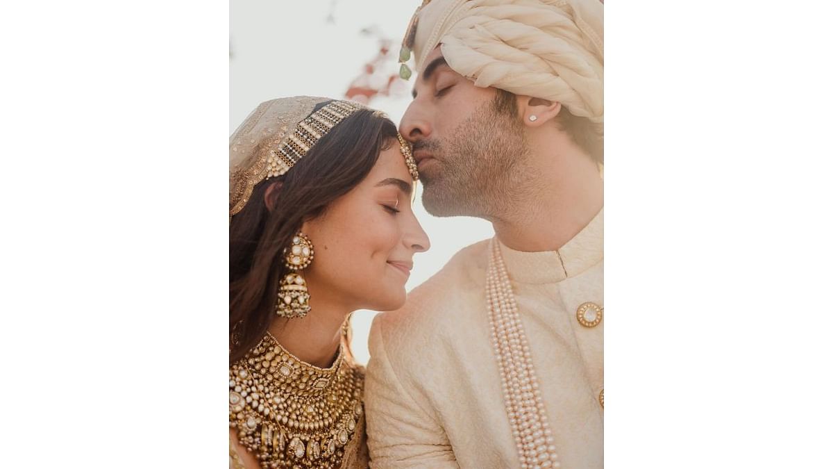The power couple got married on April 14, 2022 at Ranbir's Bandra residence with just family and close friends in attendance. Credit: Instagram/aliaabhatt
