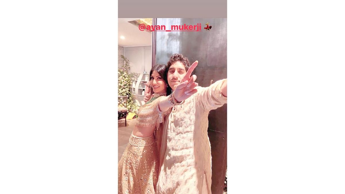 Riddhima poses with Ranbir's bestie Ayan Mukerji at the wedding. Credit: Instagram/@riddhimakapoorsahniofficial