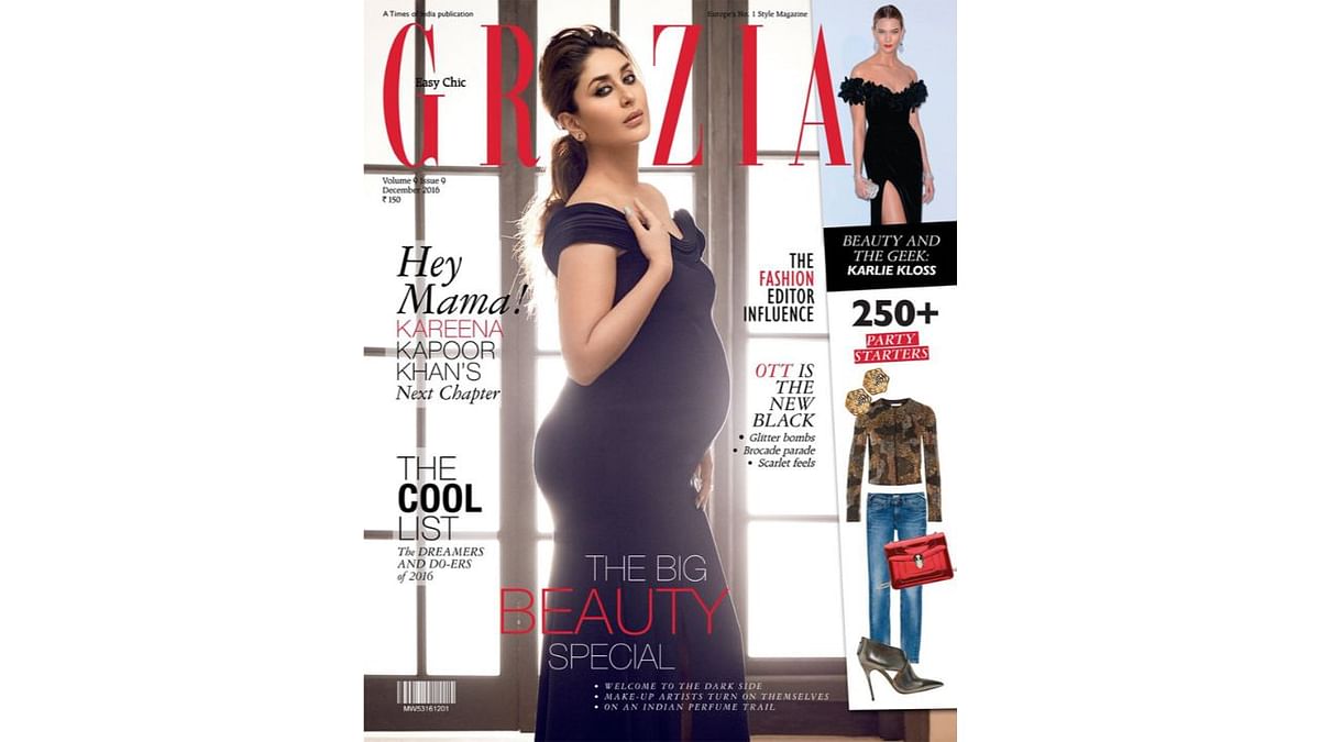 Kareena Kapoor Khan wowed all by flaunting her baby bump in the Grazia magazine for its December 2016 issue. Credit: Instagram/nehadhupia