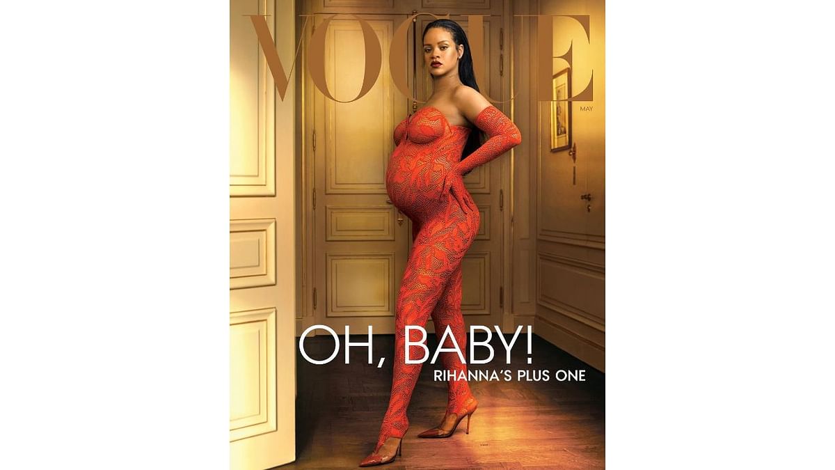 Barbadian singer Rihanna stunned the world by showing off her baby bump in Vogue magazine's upcoming May 2022 issue. Credit: Instagram/badgalriri