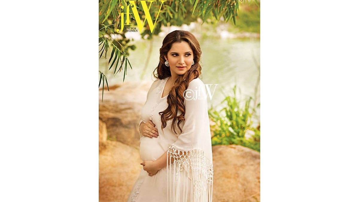 A pregnant tennis ace, Sania Mirza, graced the cover of JFW magazine in July 2018. Credit: Instagram/jfwdigital