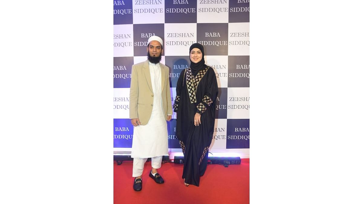 Sana Khan came with her husband for the iftaar party. Credit: Pallav Paliwal