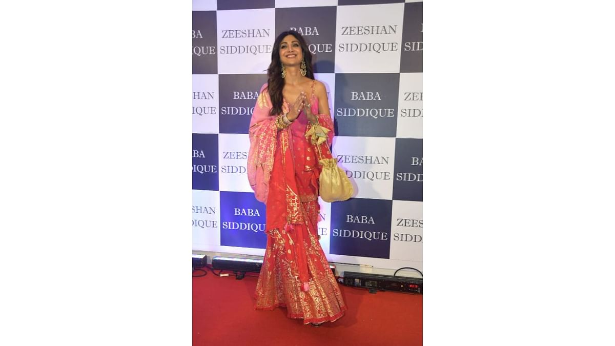 Shilpa Shetty looked pretty in pink sharara. Credit: Pallav Paliwal