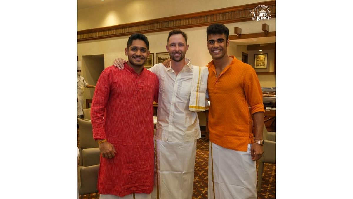 New Zealand cricketer Devon Conway, who is all set to tie the knot, threw a party for his CSK teammates at a star hotel in Mumbai. Credit: CSK