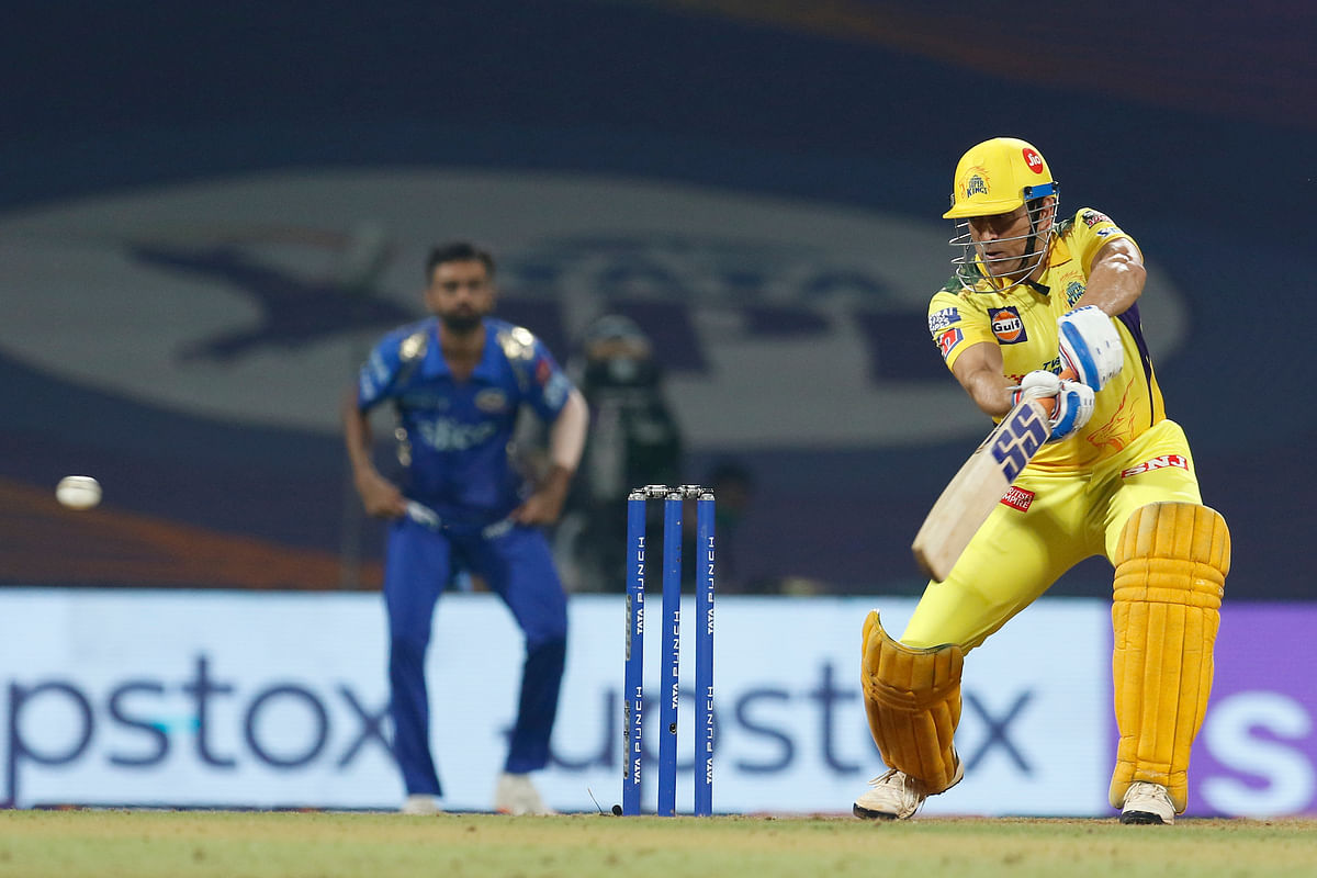 The great M S Dhoni turned back the clock to script a three wicket victory for Chennai Super Kings against Mumbai Indians in the IPL. Credit: PTI Photo