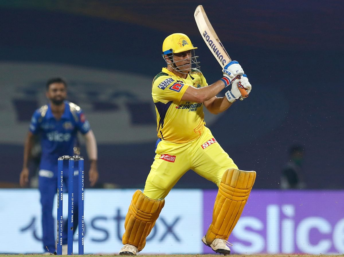 Dhoni (28 not out off 13) batted like the finisher of his hey days to help CSK get the required 17 runs off the final over to win their second game of the season. Credit: PTI Photo