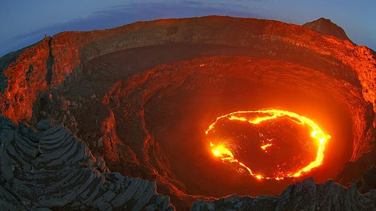 Since it was first discovered in the 1960s, Erta Ale in Ethiopia is famous for its continuous lava lake that has been active for most of the past decades. Credit: Twitter/@weird_sci