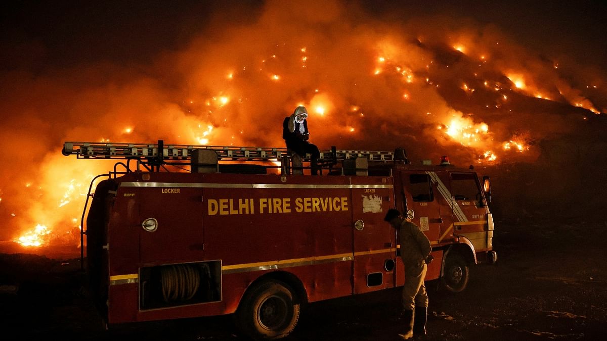 According to officials, 13 fire tenders were rushed to the site to douse the flames. Credit: PTI Photo